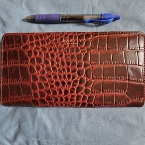 Radley Large Zip Around Faux Croc Wallet Burgundy
